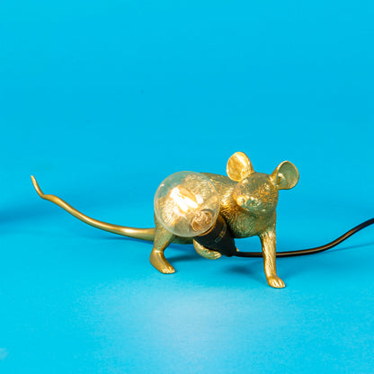Lampe Mouse Lamp Lop dorée de Marcantonio - Seletti-vue 5-The Woods Gallery
