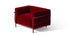 Fauteuil 3 Grand Confort (LC3) grand modèle, édition 60 ans - Cassina-vue de trois quarts, fauteuil en velours rouge-Cassina