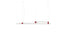 Suspension Eitie Triangle Horizontal de Tobia Scarpa - Cassina-vue de face, barres lumineuses horizontales et joints rouges-Cassina