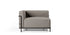Méridienne 3 Grand Confort (LC3) grand modèle - Cassina-vue de trois quarts, module en tissu gris-Cassina