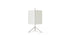 Lampe à poser 3to9 de Neri&Hu - Cassina-vue de face, volumes blancs sur trépied métallique-Cassina