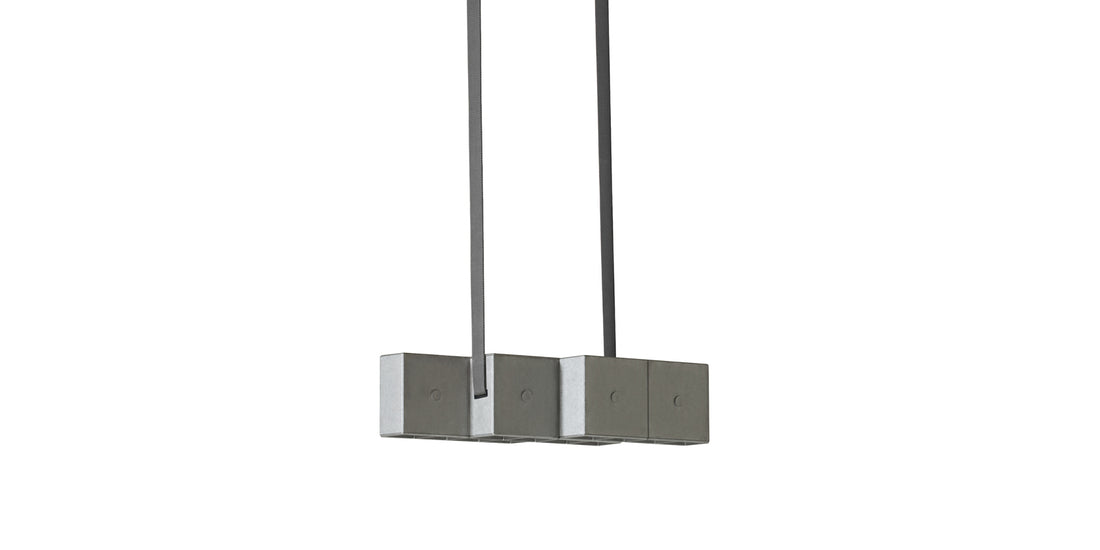 Suspension Tsai Light de Mario Tsai - Cassina-vue de face, suspension à trois blocs gris-Cassina