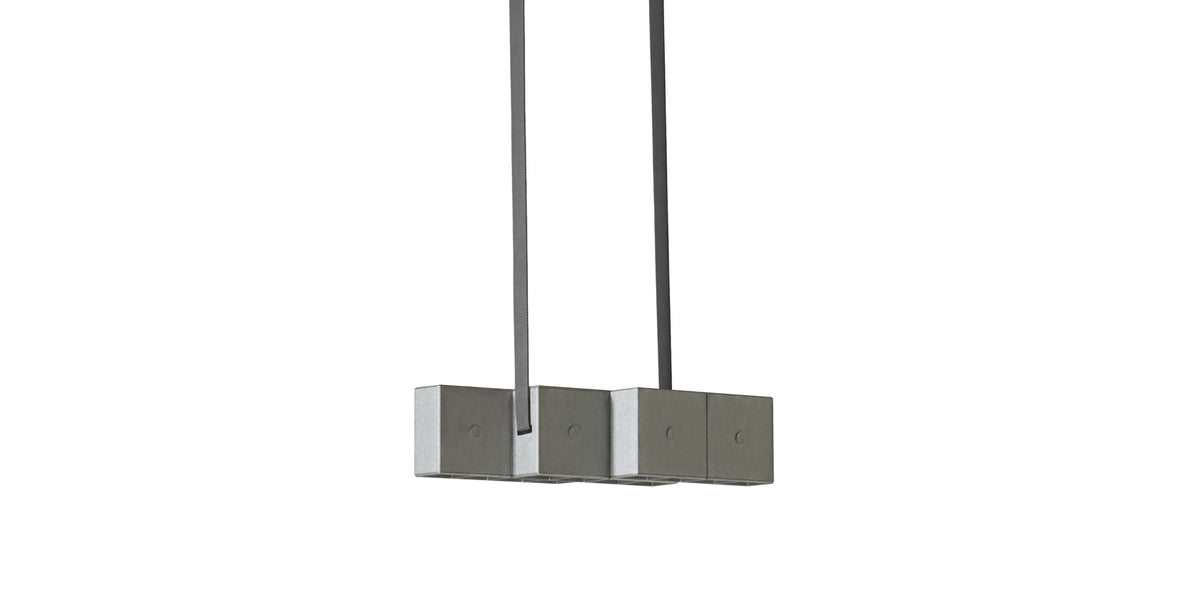 Suspension Tsai Light de Mario Tsai - Cassina-vue de face, suspension à trois blocs gris-Cassina