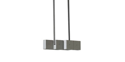 Suspension Tsai Light de Mario Tsai - Cassina-vue de face, suspension à trois blocs gris-Cassina