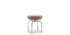Tabouret tournant 8 (LC8) - Cassina-vue de trois quarts, assise en cuir taupe, pieds chromés-Cassina