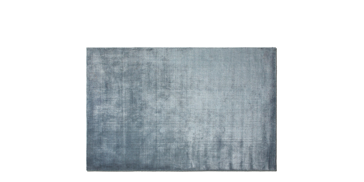Tapis Atacama 3 en soie de bambou - Cassina-vue à plat, tapis bleu gris nuancé-Cassina