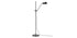 Lampadaire Domo de Joe Colombo - Cassina-vue de face, lampe articulée noire sur pied-Cassina