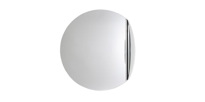 Miroir Gibbous de Michael Anastassiades - Cassina-miroir rond à fente latérale chromée, vue de face-Cassina