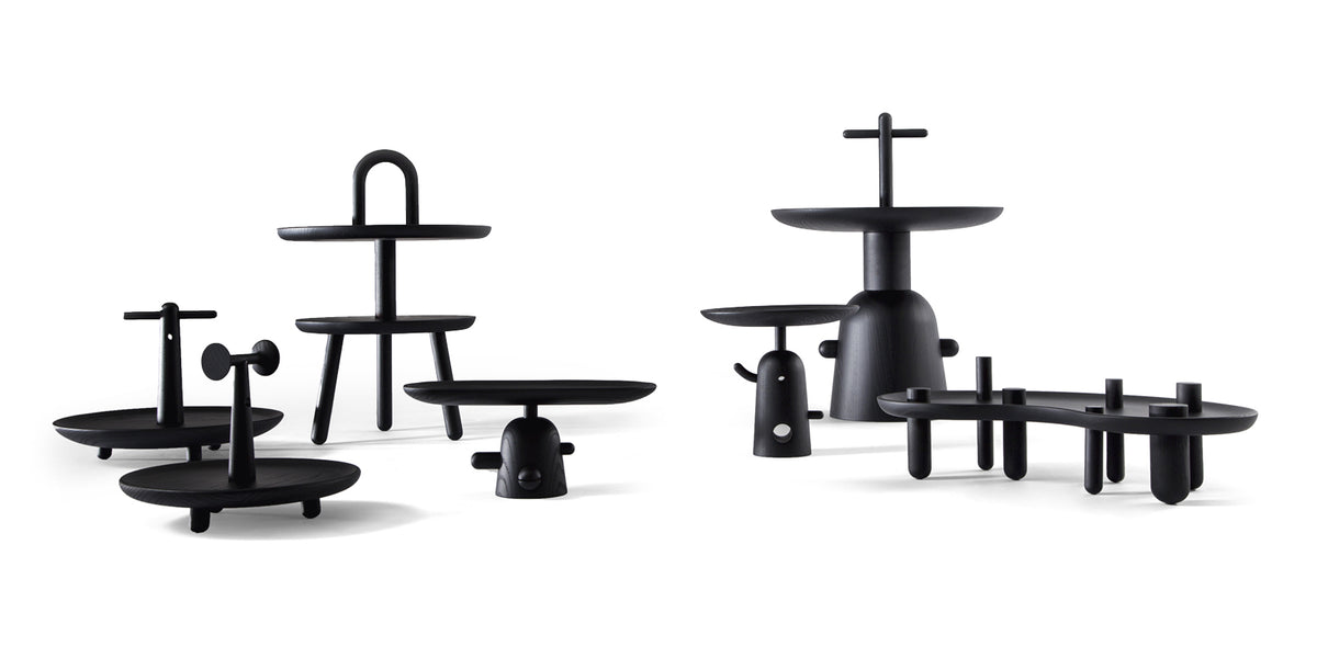 Objets Réaction Poétique de Jaime Hayon - Cassina-objets noirs sur piétement, plusieurs formes-Cassina