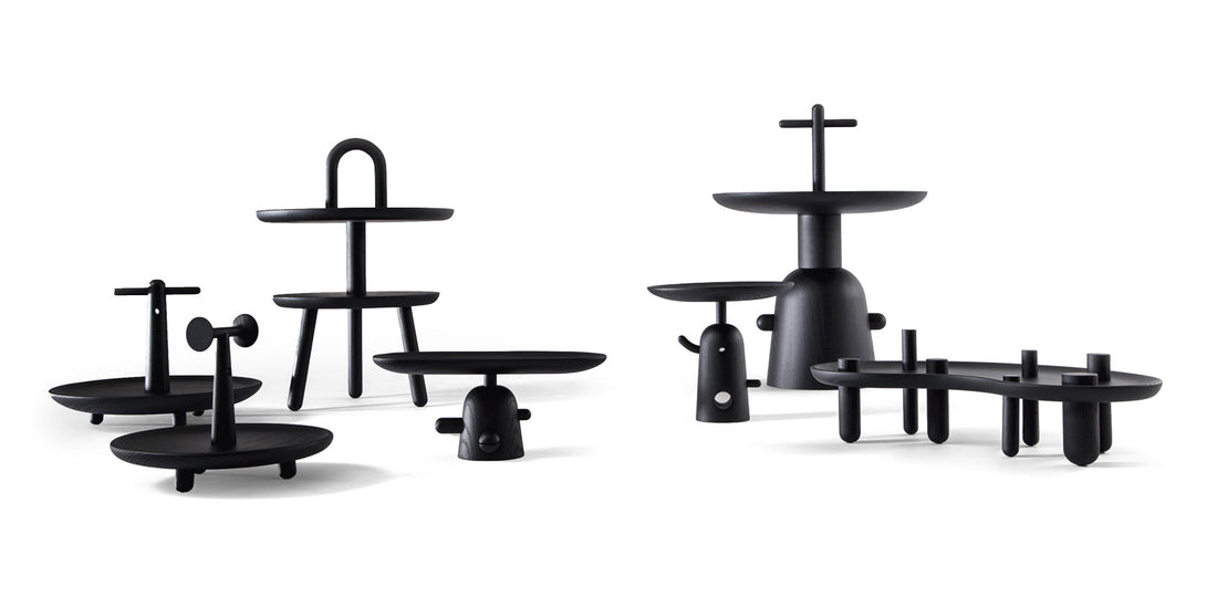 Objets Réaction Poétique de Jaime Hayon - Cassina-objets noirs sur piétement, plusieurs formes-Cassina