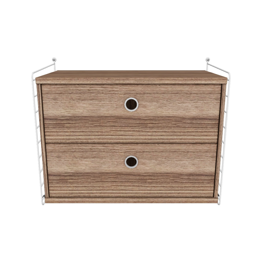 Ensemble Chambre A - 3D - Blanc - Noyer