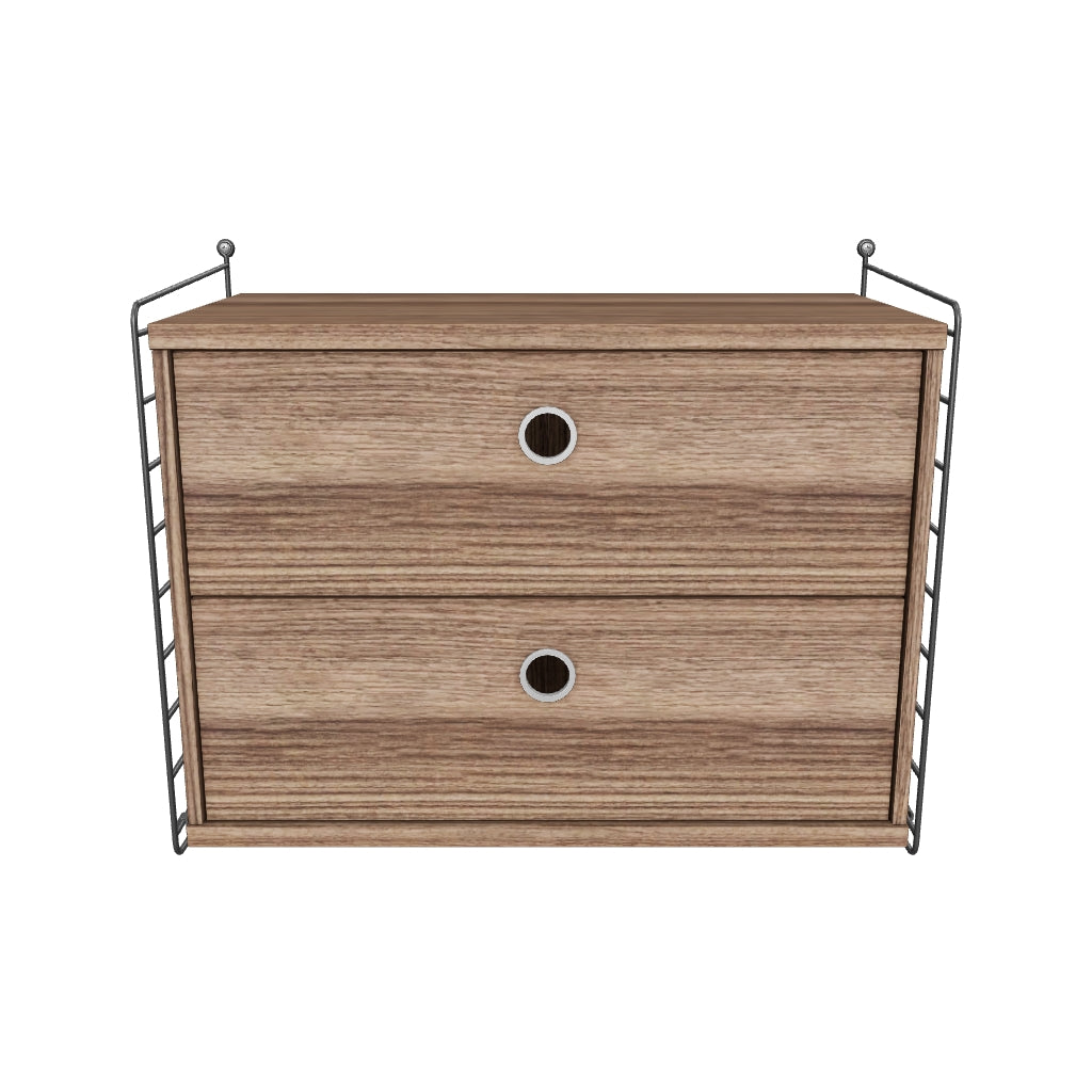 Ensemble Chambre A - 3D - Gris - Noyer