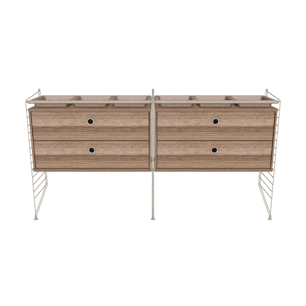 Ensemble de Chambre G - 3D - Beige - Noyer