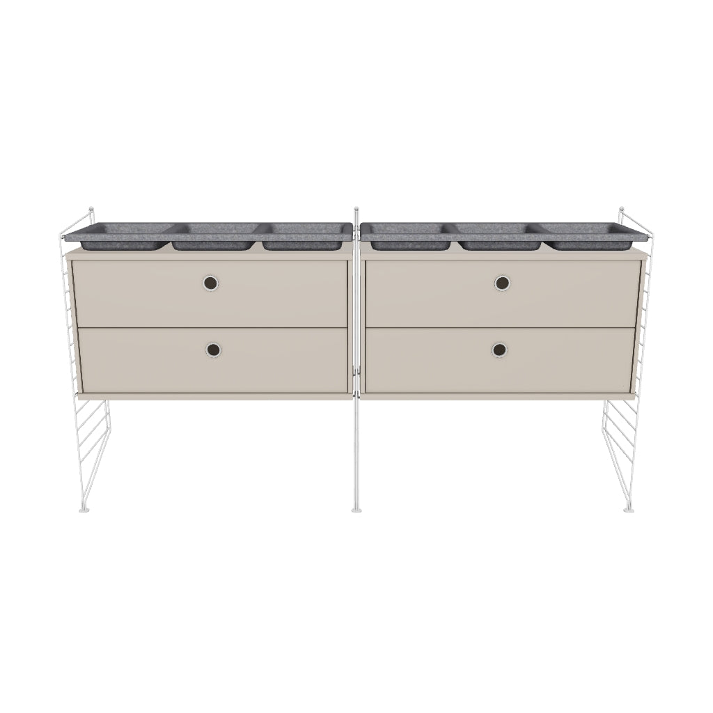 Ensemble de Chambre G - 3D - Blanc - Beige
