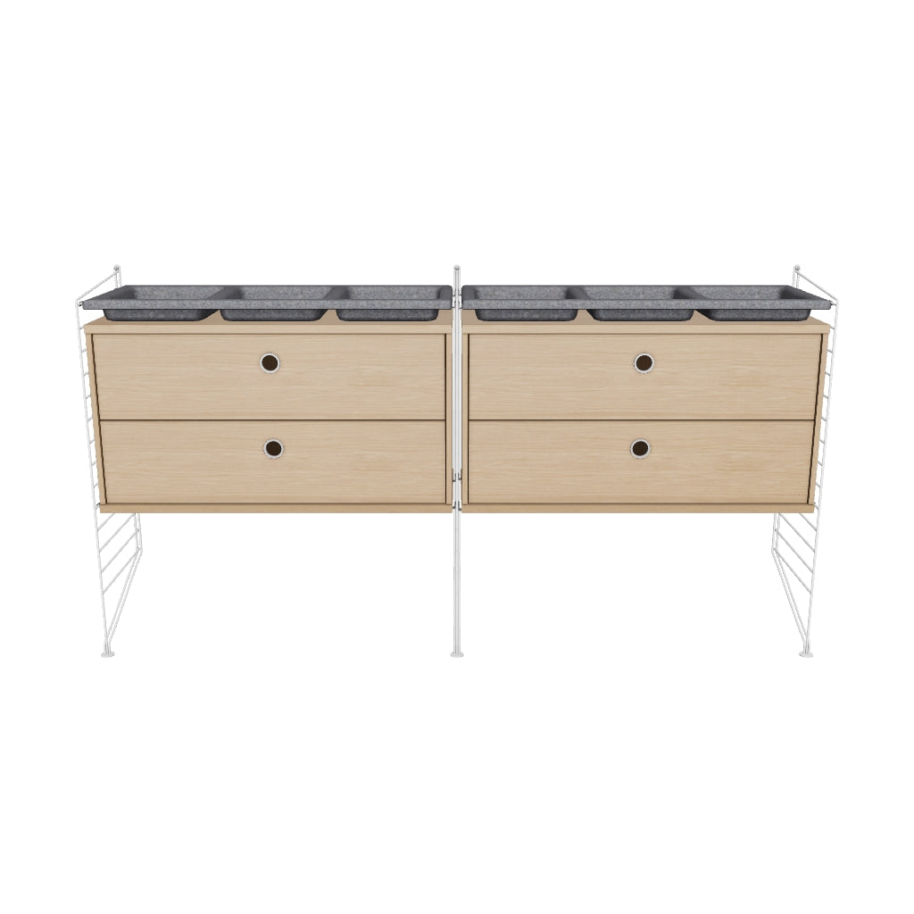 Ensemble de Chambre G - 3D - Blanc - Chêne