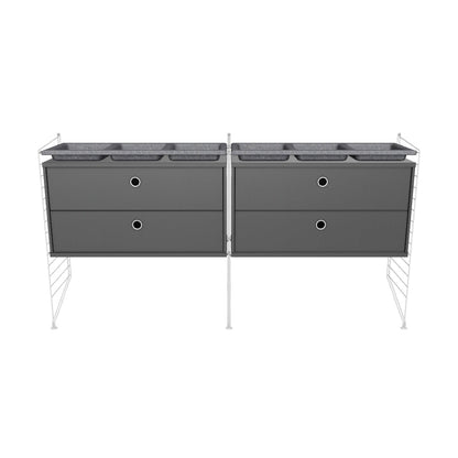 Ensemble de Chambre G - 3D - Blanc - Gris foncé