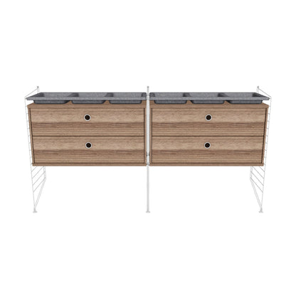 Ensemble de Chambre G - 3D - Blanc - Noyer