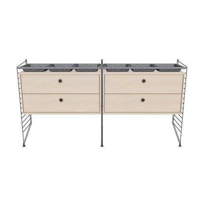 Ensemble de Chambre G - 3D - Gris foncé - Frêne