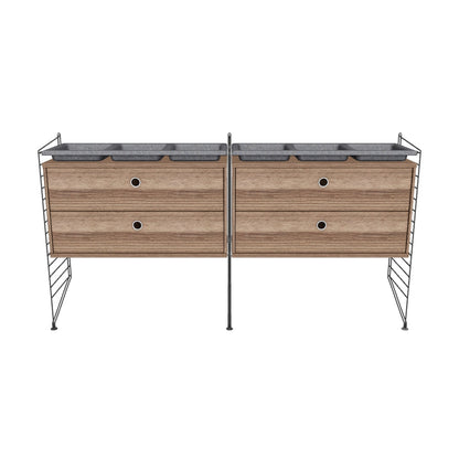 Ensemble de Chambre G - 3D - Gris foncé - Noyer