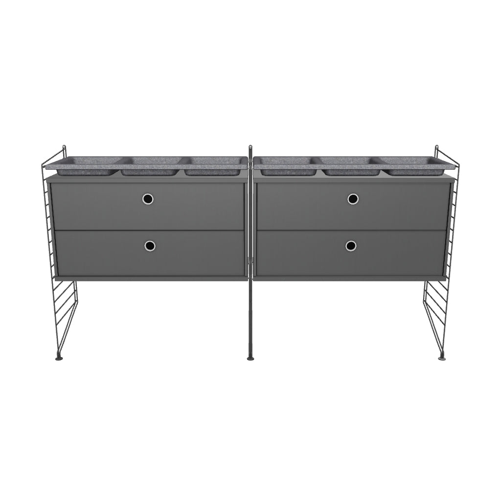 Ensemble de Chambre G - 3D - Gris foncé