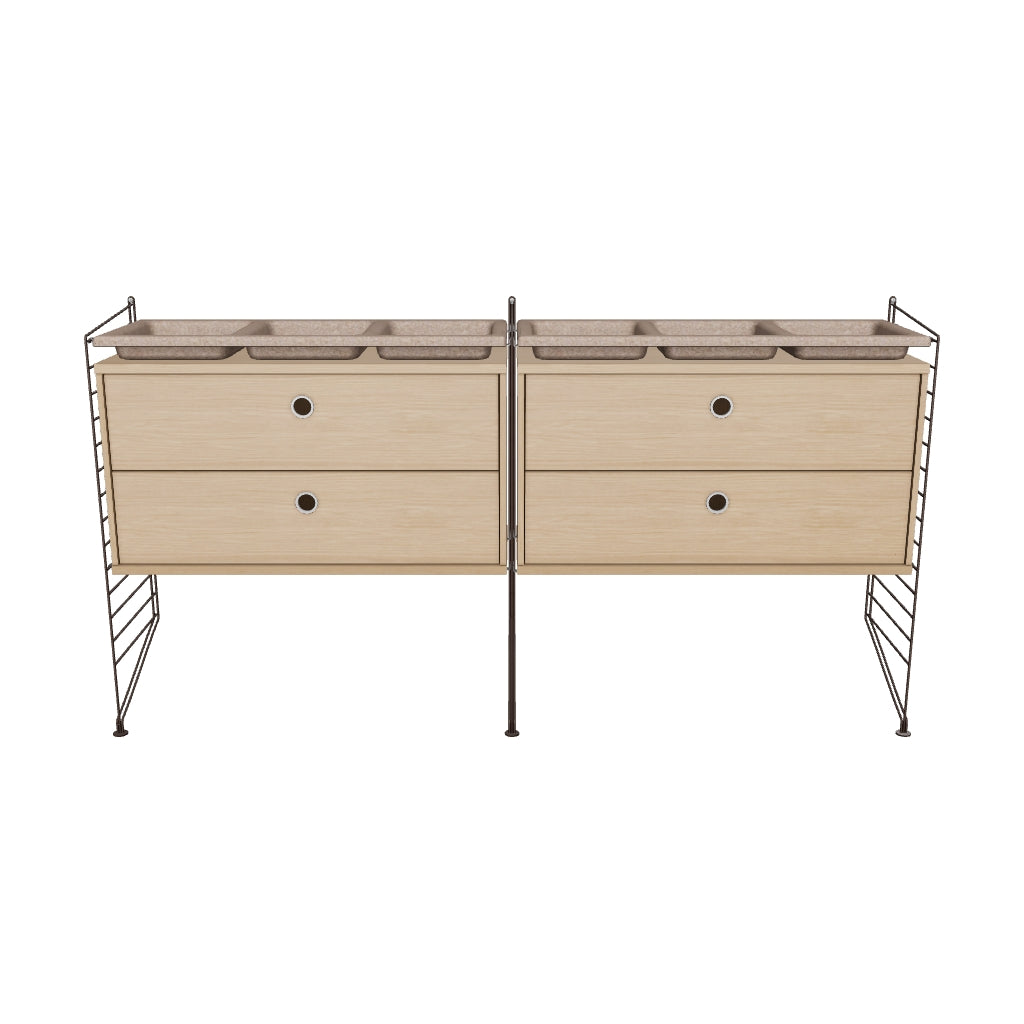 Ensemble de Chambre G - 3D - Marron foncé - Chêne