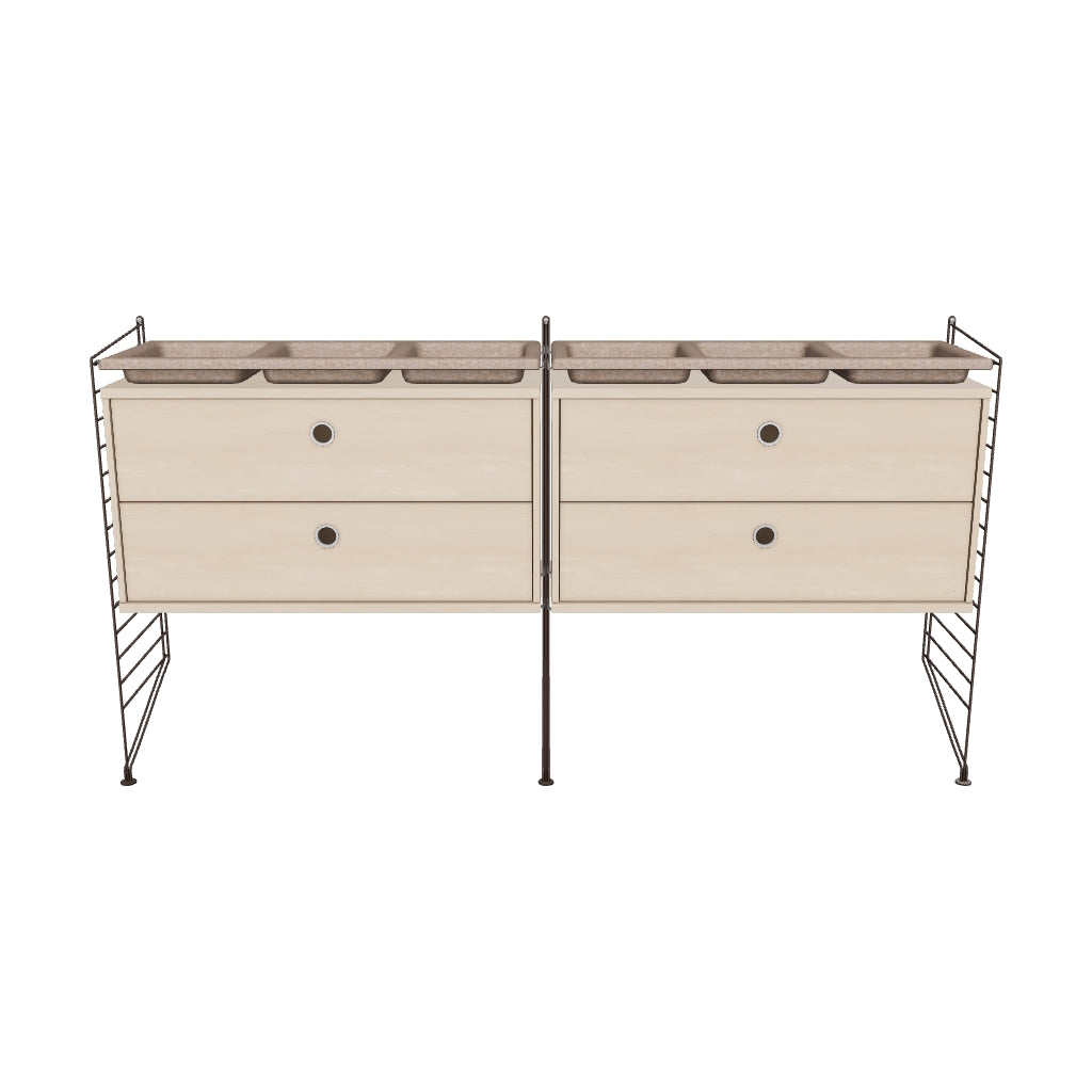 Ensemble de Chambre G - 3D - Marron foncé - Frêne