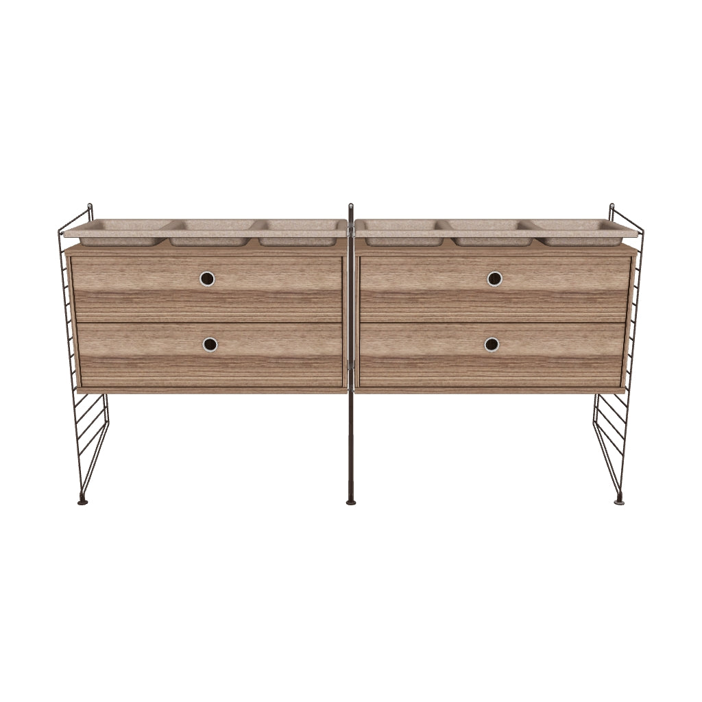 Ensemble de Chambre G - 3D - Marron foncé - Noyer