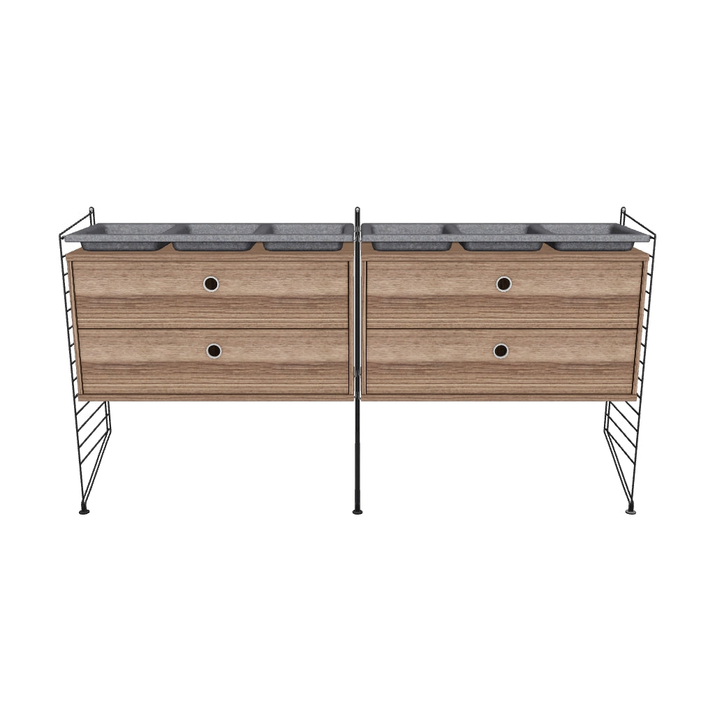 Ensemble de Chambre G - 3D - Noir - Noyer