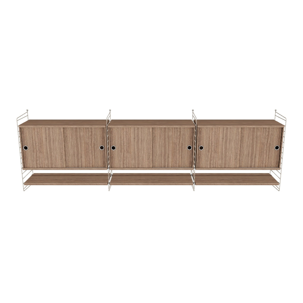 Ensemble de salon E - 3D - Beige - Noyer