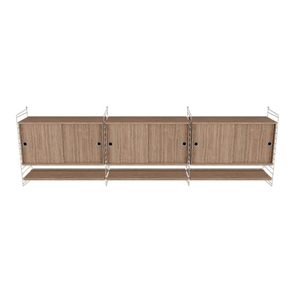 Ensemble de salon E - 3D - Beige - Noyer
