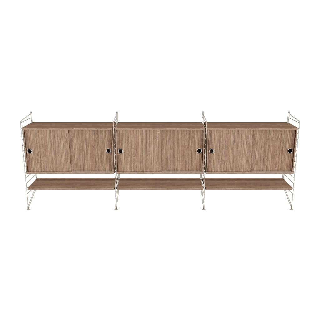 Ensemble de salon F - 3D - Beige - Noyer