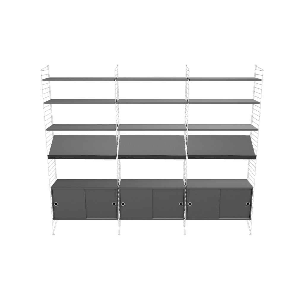 Ensemble de salon G - 3D - Blanc - Gris foncé