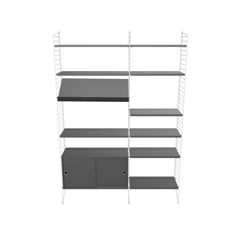 Ensemble de salon H - 3D - Blanc - Gris foncé