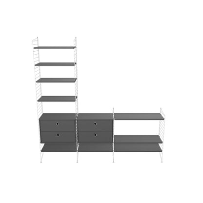 Ensemble de salon J - 3D - Blanc - Gris foncé