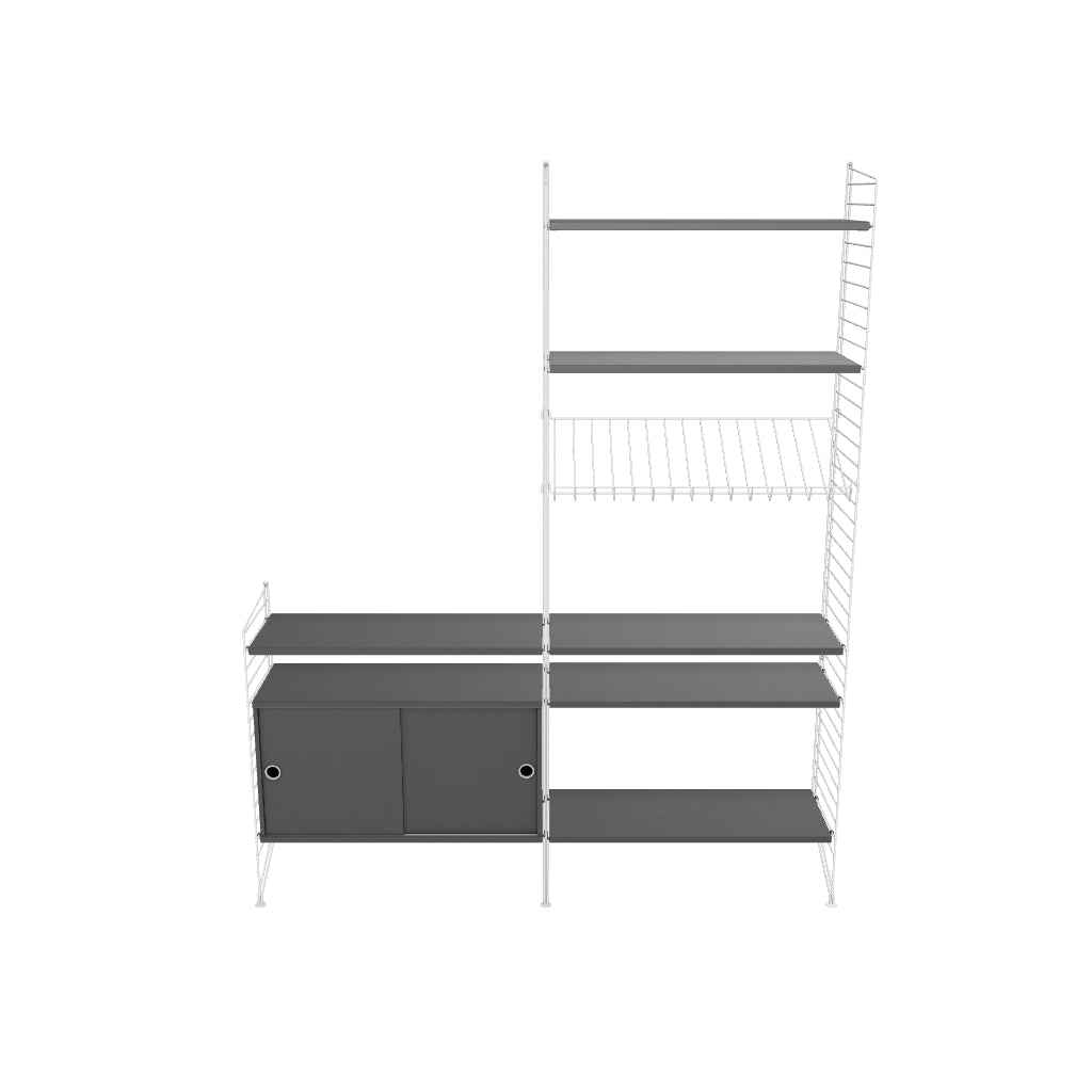 Ensemble de salon K - 3D - Blanc - Gris foncé