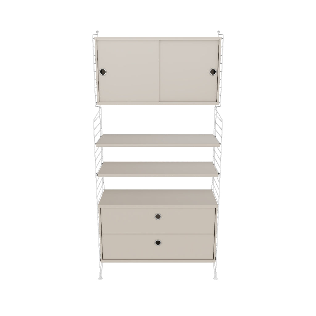 Ensemble de salon R - 3D - Blanc - Beige