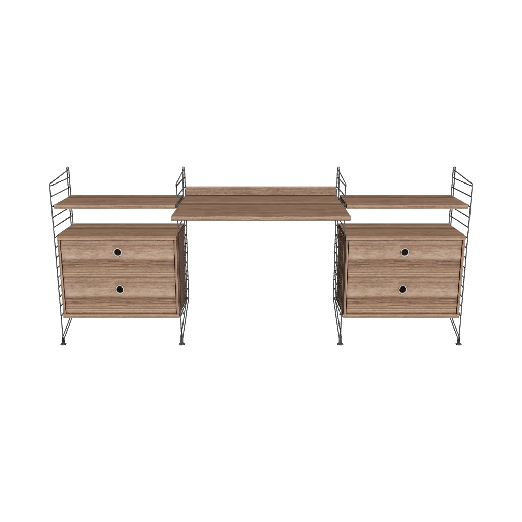 Espace de travail Workspace C - 3D - Noyer-Gris foncé
