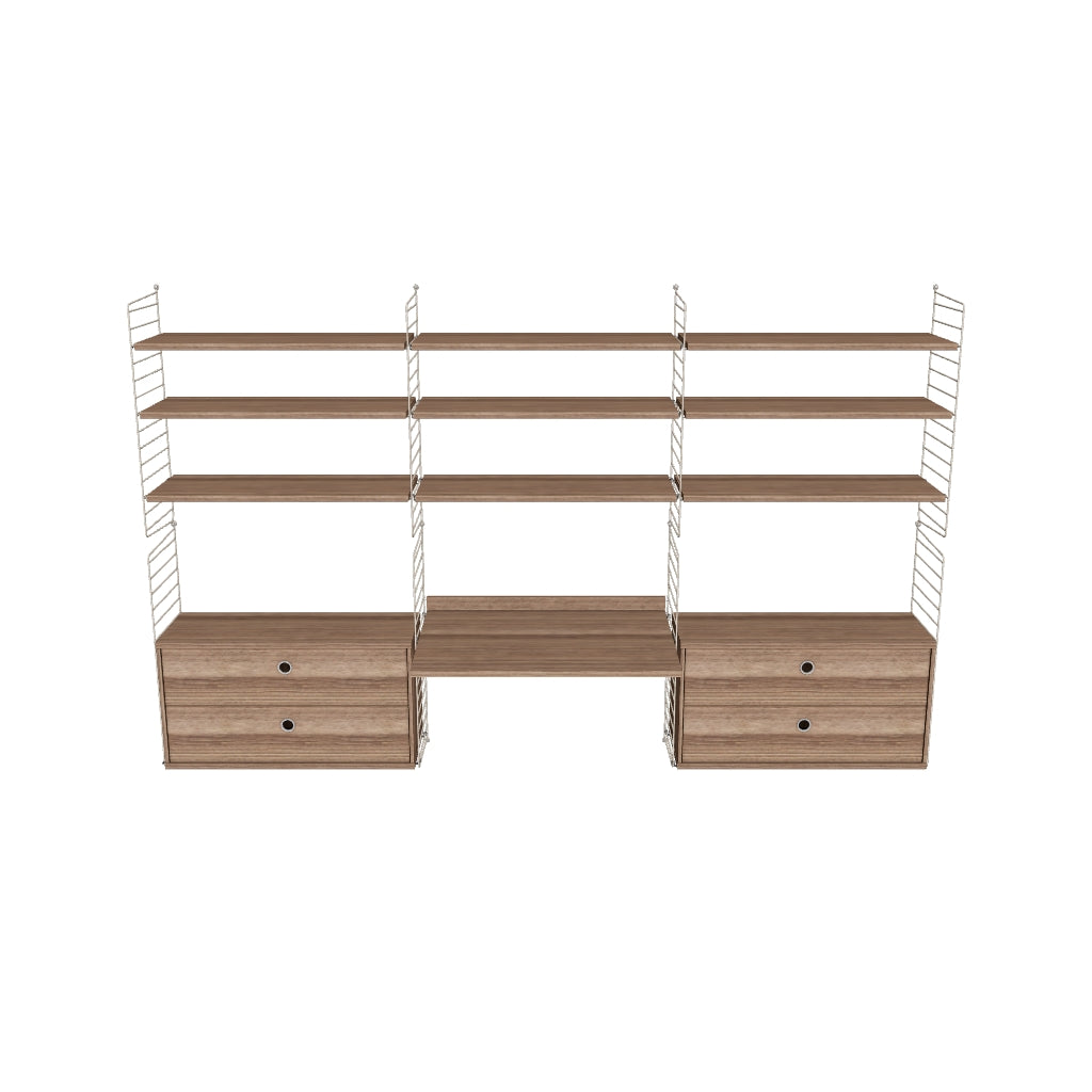 Espace de travail Workspace F - 3D - Noyer-Beige