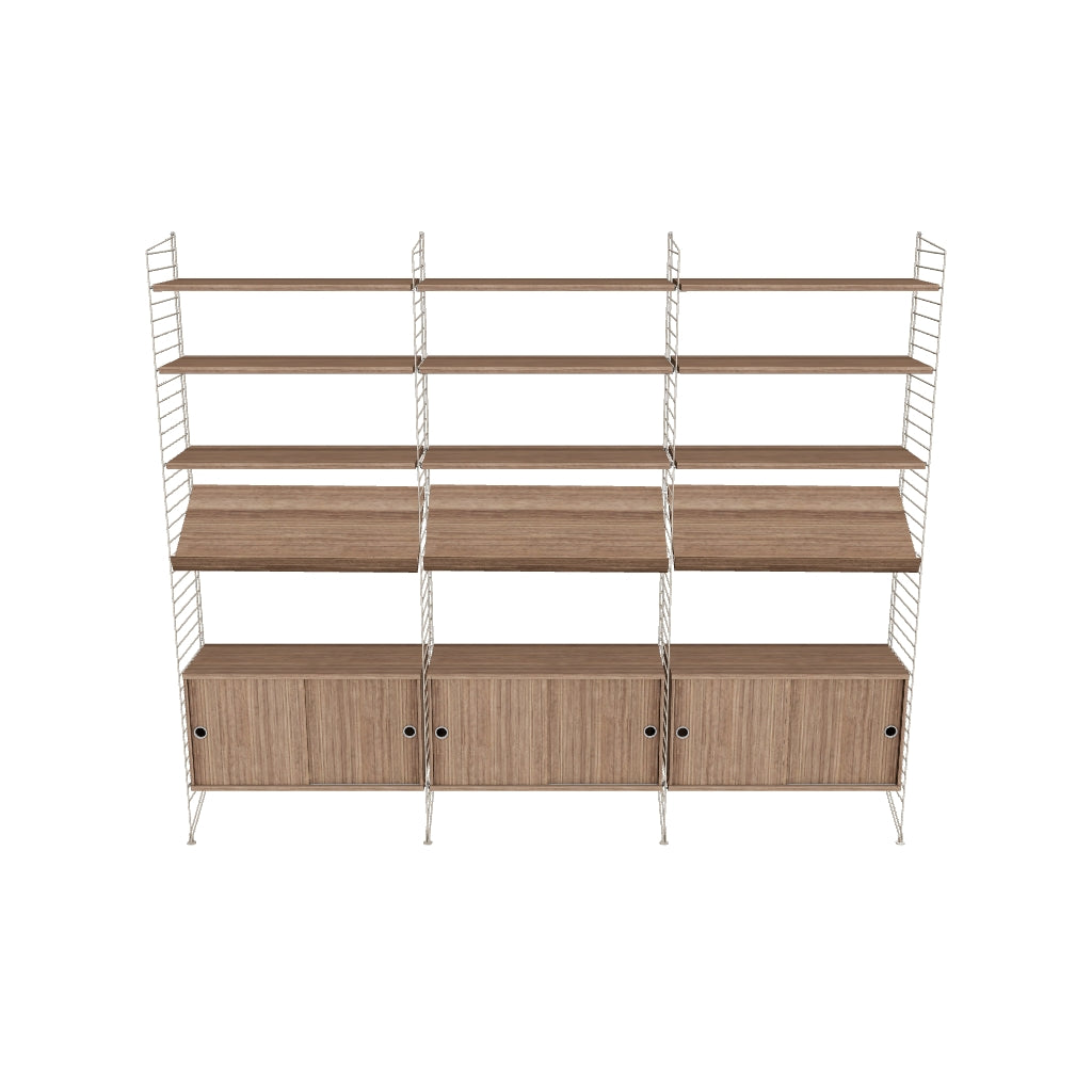 Ensemble de salon G - 3D - Beige - Noyer