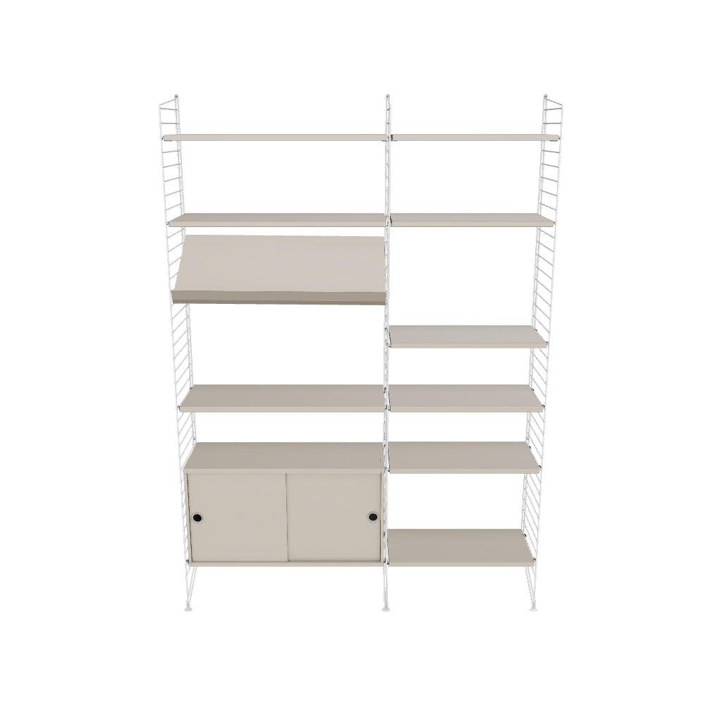 Ensemble de salon H - 3D - Blanc - Beige
