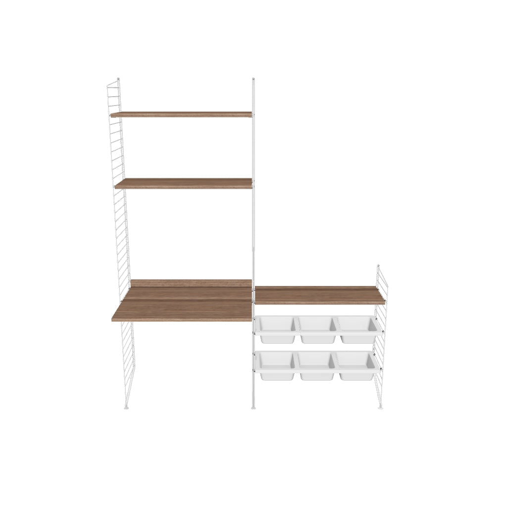 Ensemble Chambre d’enfant E - 3D - Blanc - Noyer