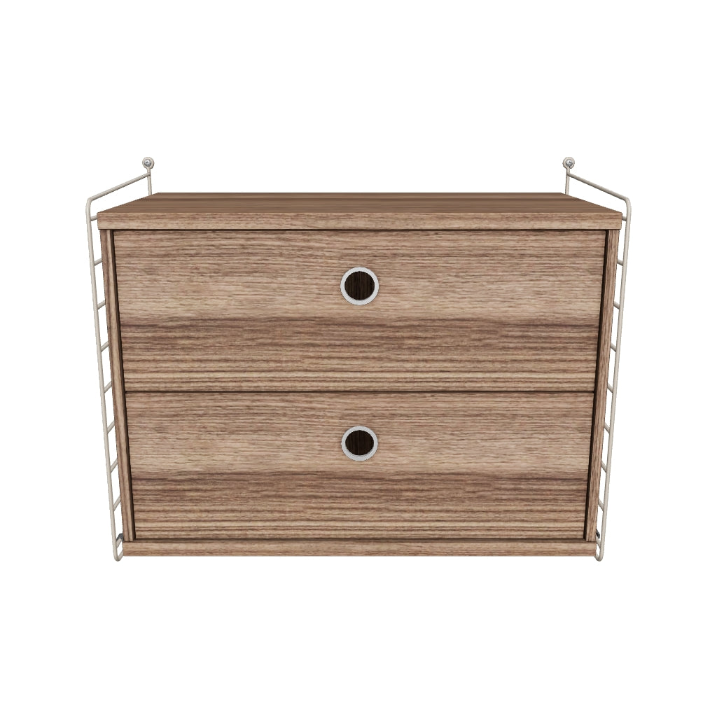 Ensemble Chambre A - 3D - Beige - Noyer