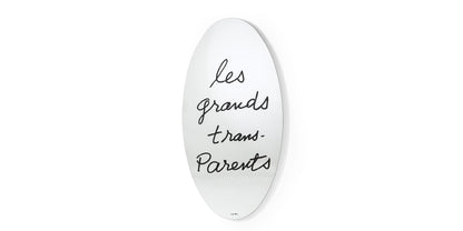Miroir Les Grands Trans-Parents de Man Ray - Cassina-miroir ovale avec inscription manuscrite noire-Cassina
