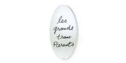 Miroir Les Grands Trans-Parents de Man Ray - Cassina-miroir ovale avec inscription manuscrite noire-Cassina