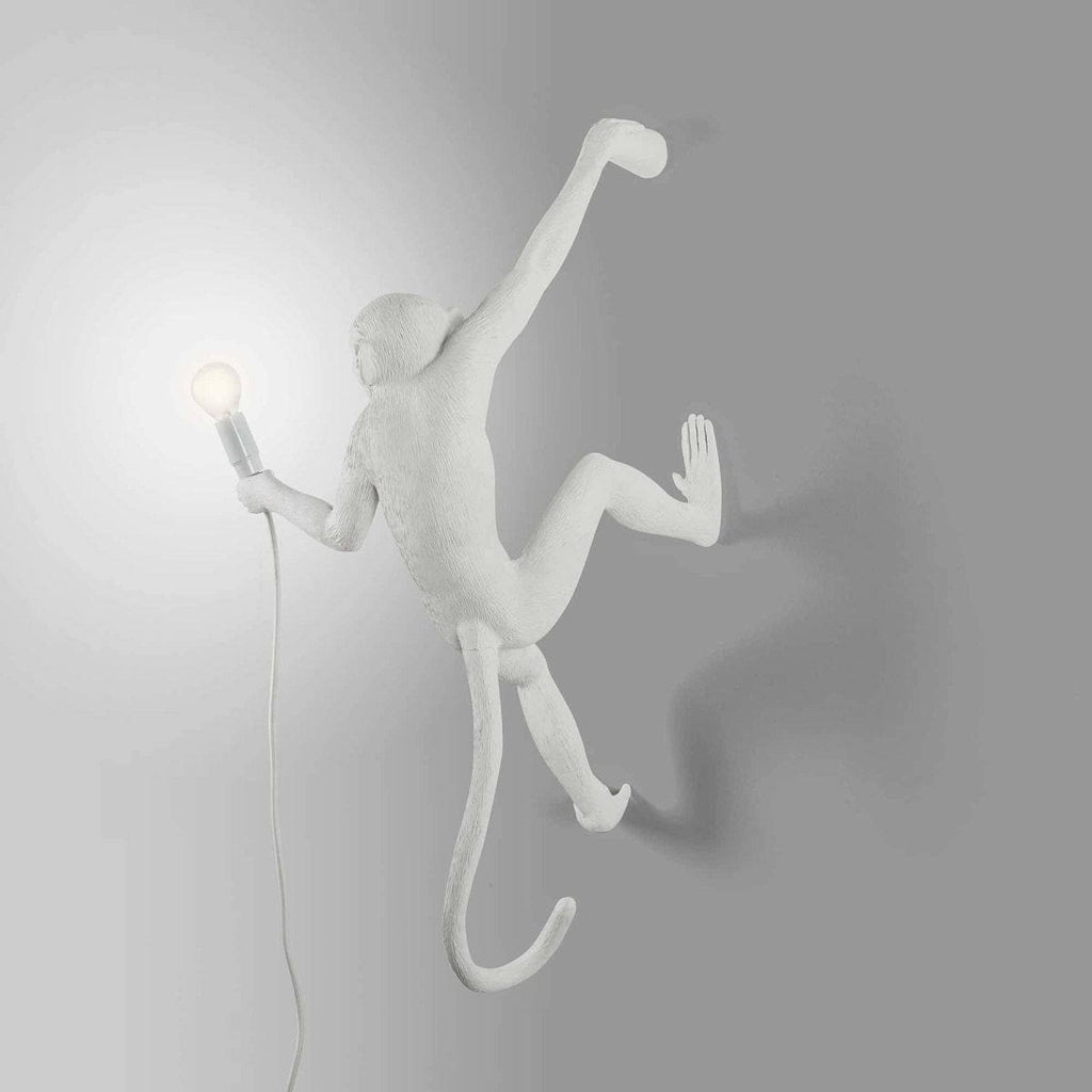Applique Lampe Singe suspendu à droite de Marcantonio - Seletti-Blanc-The Woods Gallery