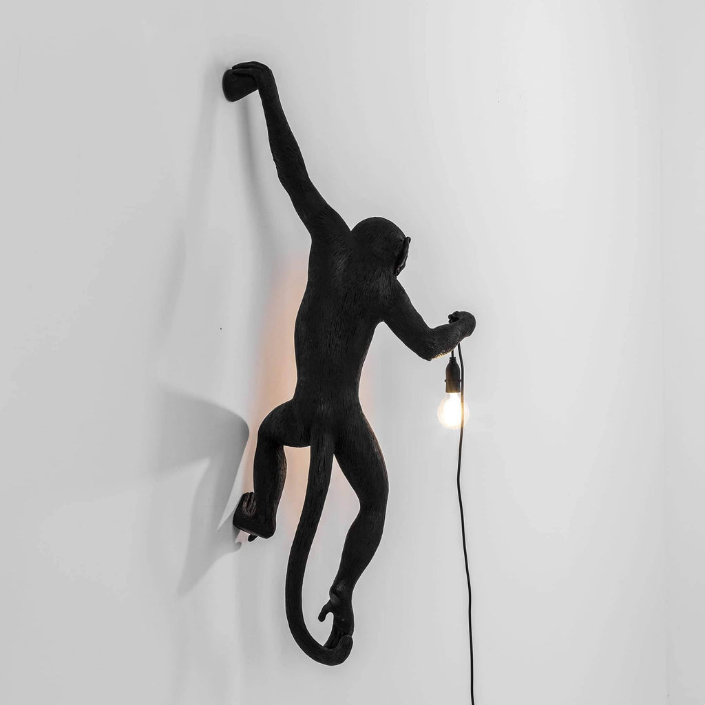 Applique Lampe Singe suspendu à gauche de Marcantonio - Seletti-Noir-The Woods Gallery