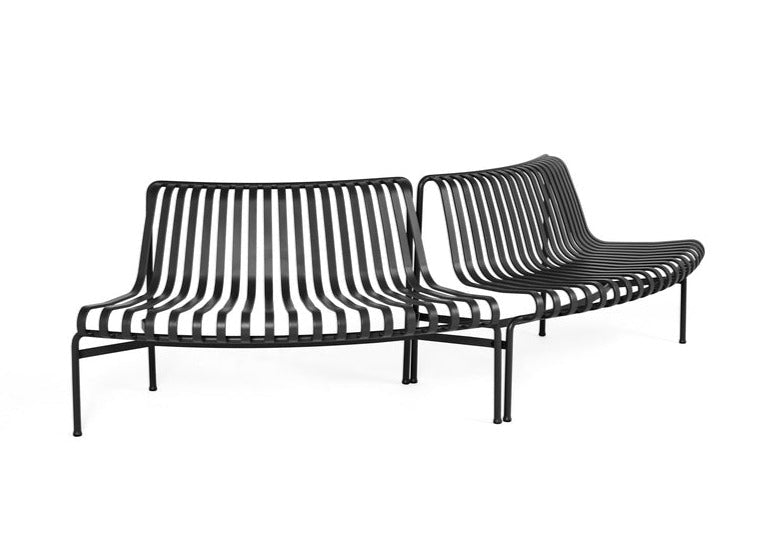 Banc arrondi Palissade Park Dining out/out - Hay-Anthracite-The Woods Gallery