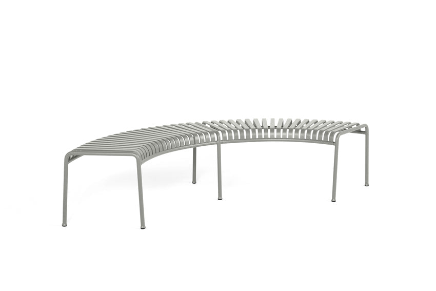 Banc arrondi Palissade avec pied central - Hay-Gris-The Woods Gallery