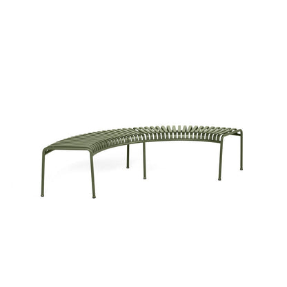 Banc arrondi Palissade avec pied central - Hay-Olive-The Woods Gallery