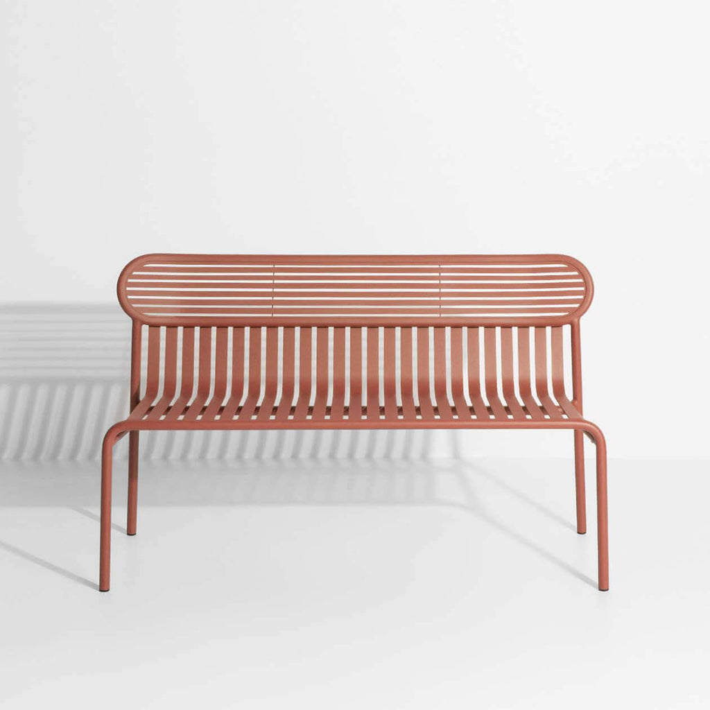 Banc avec dossier Week-End - Petite Friture-Terracotta-The Woods Gallery